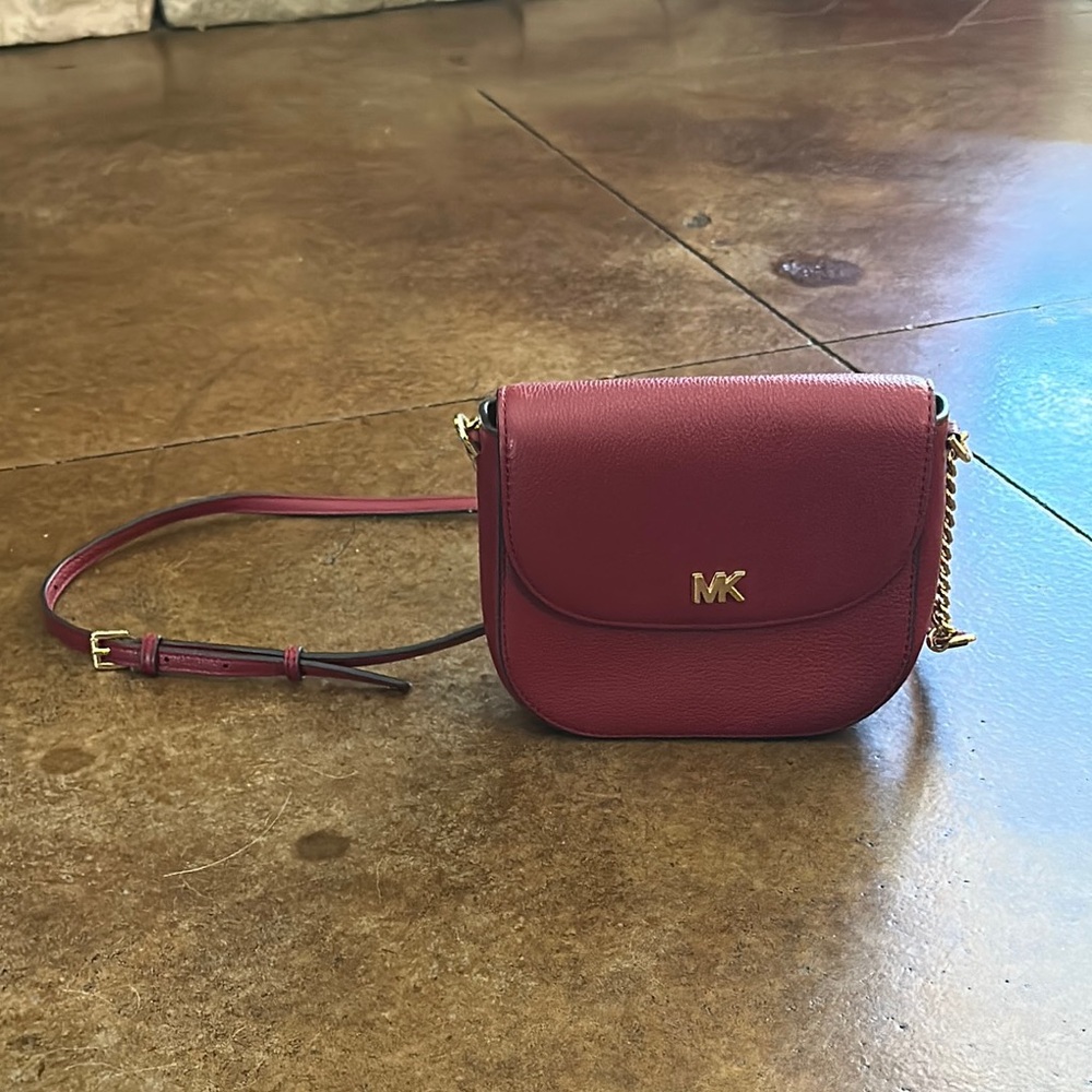 Michael Kors Red Crossbody Bag with Gold Hardware
